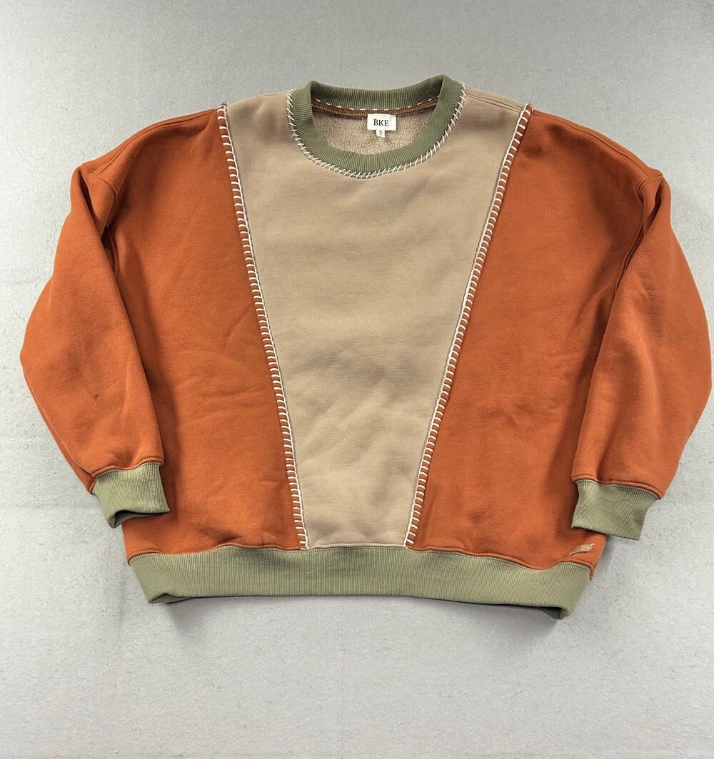 BKE Colorblock Oversized Crewneck Sweatshirt Pullover